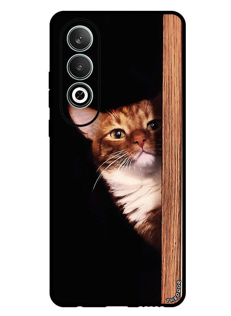 Theodor Protective Case Anti Scratch Shock Proof Bumper Cover For Oppo K12 Cat looking - Image 1
