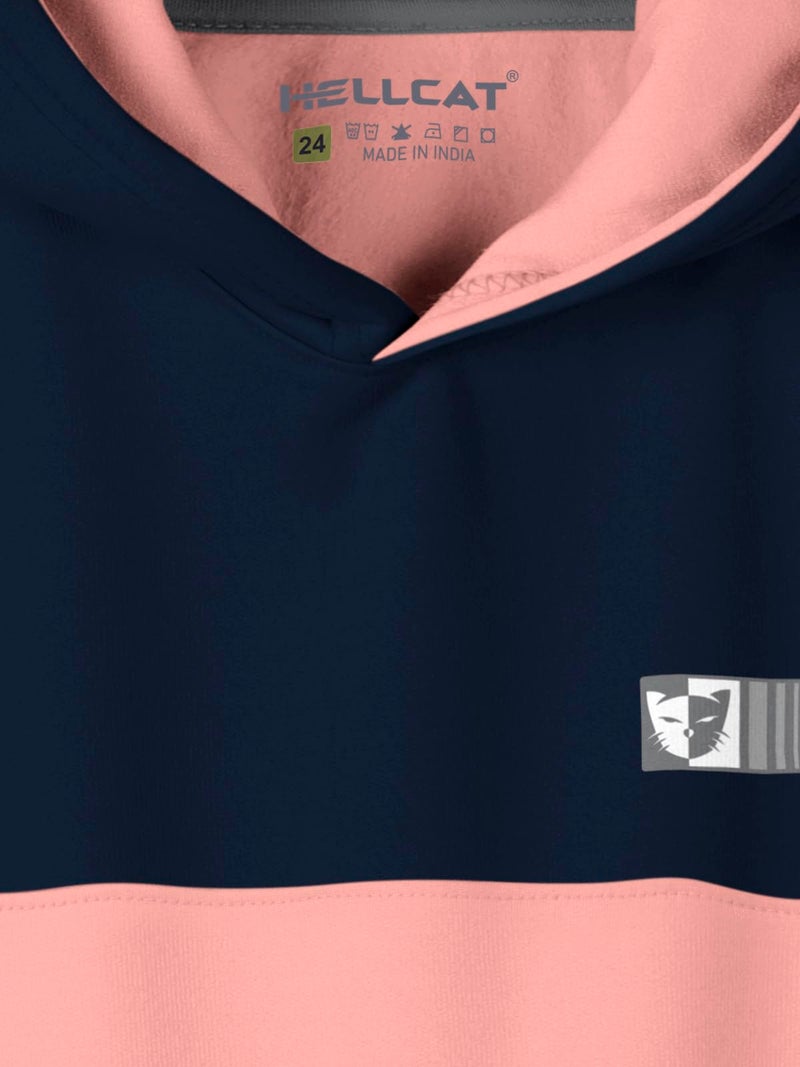 HELLCAT Color Blocked Cotton Blend Hoodie Sweatshirt For Boys, Peach, 3-4 Years - Regular - Image 4
