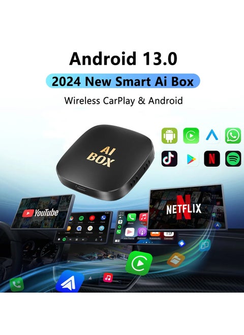 Car Screen Converter Box to Android 13 Supports YouTube, Netflix, TV Channels, Wi-Fi for Android and iPhone Phones, Google/Siri Voice Control / 5G