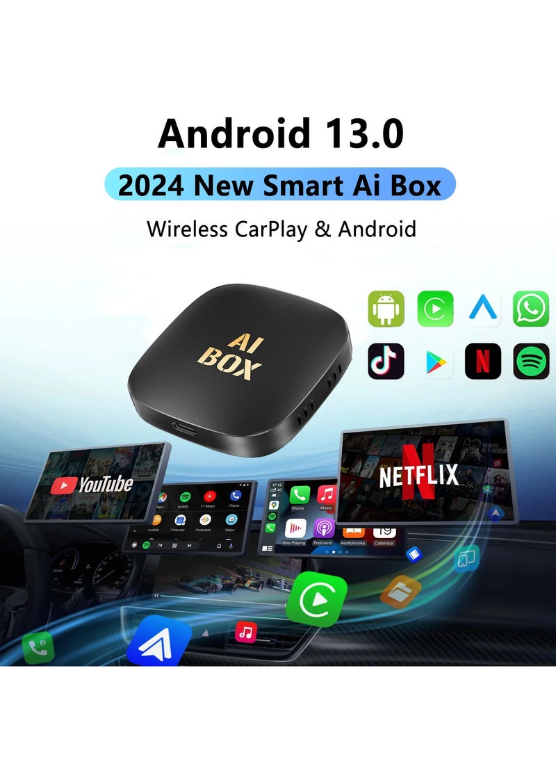 Generic - Car Screen Converter Box to Android 13 Supports YouTube, Netflix, TV Channels, Wi-Fi for Android and iPhone Phones, Google/Siri Voice Control / 5G - Image 1