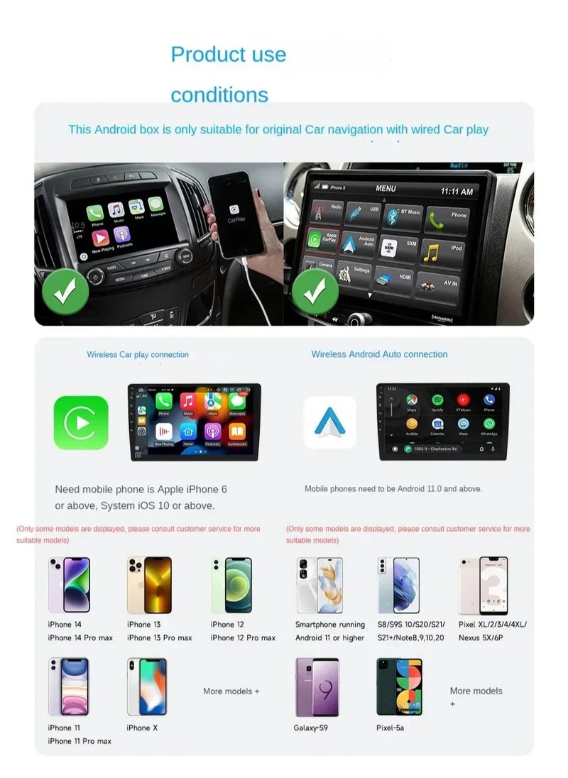 Generic - Car Screen Converter Box to Android 13 Supports YouTube, Netflix, TV Channels, Wi-Fi for Android and iPhone Phones, Google/Siri Voice Control / 5G - Image 1