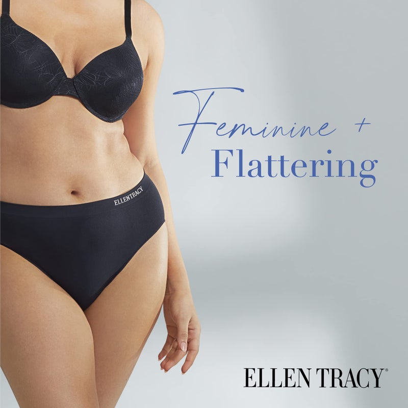 ELLEN TRACY Women’s High Cut Brief Panties Breathable Seamless Underwear 4-Pack Multipack (Regular & Plus Size) - Medium - Image 5