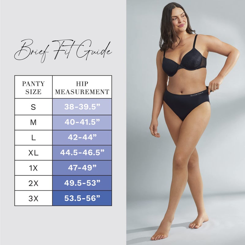 ELLEN TRACY Women’s High Cut Brief Panties Breathable Seamless Underwear 4-Pack Multipack (Regular & Plus Size) - Medium - Image 4