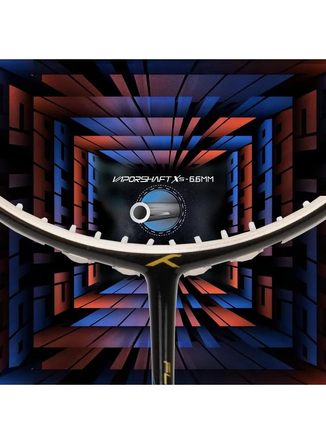 هندرد مضرب تنس الريشة من ألياف الكربون مئة فلاتر إس زووم غير مشدود مع غطاء كامل للاعبين المتوسطين