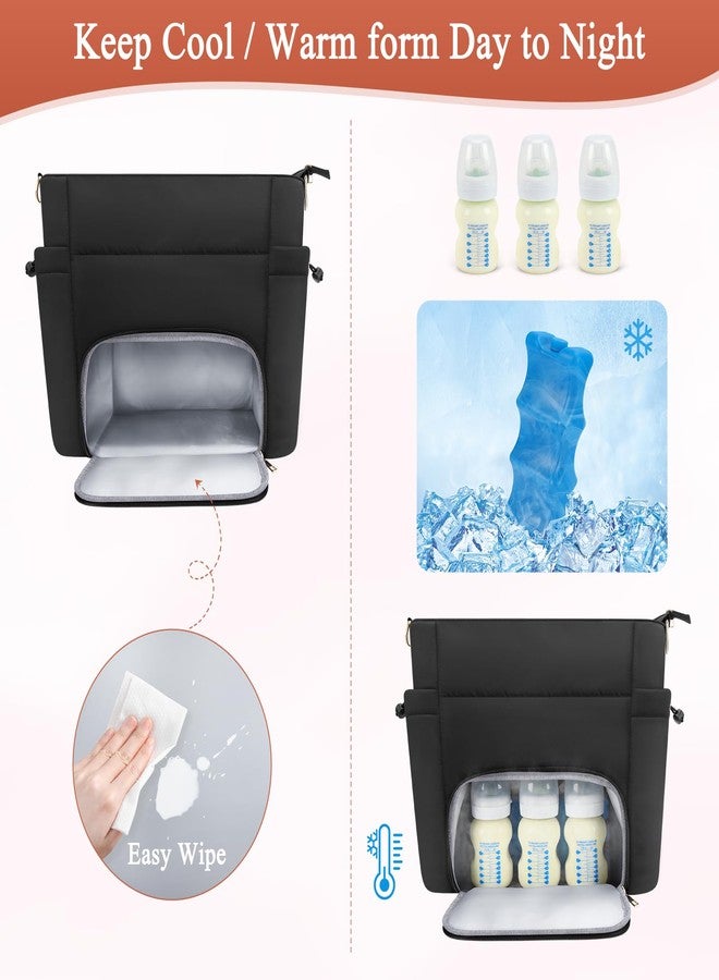 Adworte Wearable Breast Pump Bag for Working Mom, Breastmilk Cooler Tote Bag with Insulated Compartment, Breast Pump Bag with Ice Pack & 16‘’ Laptop Sleeve, Baby Bottle Cooler bag for Nursing, Work, Travel - Image 3