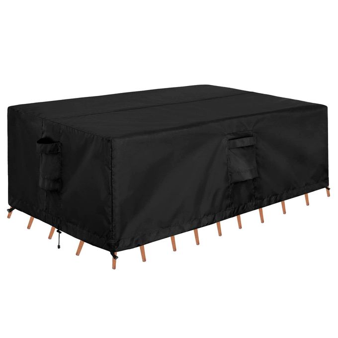 OutdoorLines Outdoor Waterproof Patio Table Furniture Set Covers Rectangle Couch Sectional Cover Outside Weatherproof Patio Furniture Covering for Deck Lawn and Backyard 110L x 84W x 28H Black