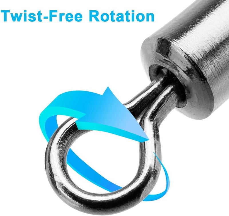 Siasky Fishing Swivels, 200pcs Barrel Swivels Fishing Stainless Steel Swivel Fishing for Saltwater Freshwater Fishing - Image 4