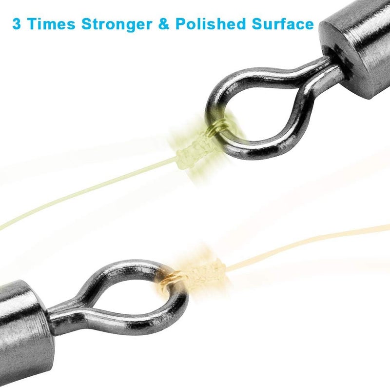 Siasky Fishing Swivels, 200pcs Barrel Swivels Fishing Stainless Steel Swivel Fishing for Saltwater Freshwater Fishing - Image 5