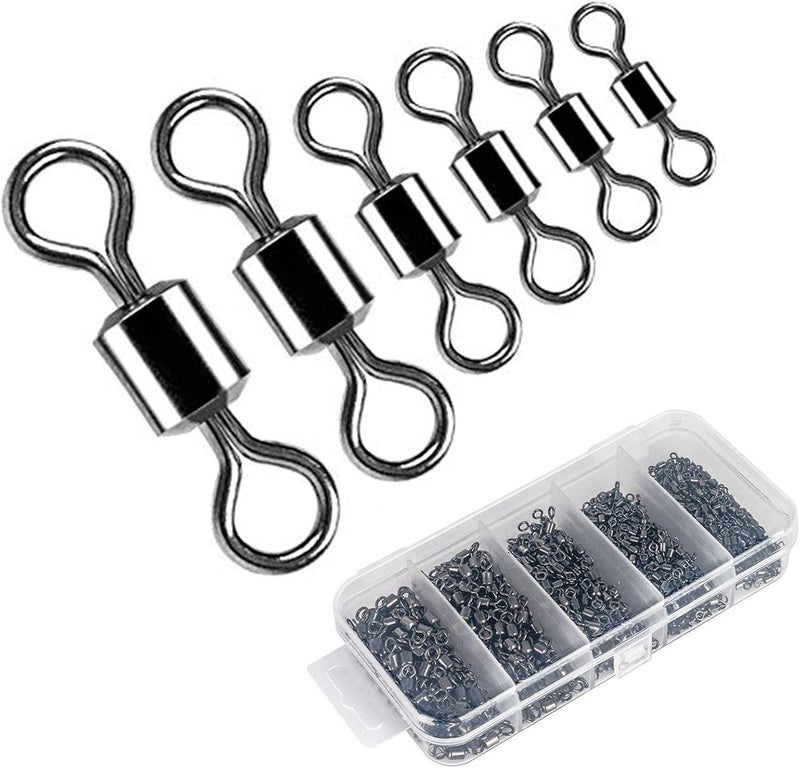 Siasky Fishing Swivels, 200pcs Barrel Swivels Fishing Stainless Steel Swivel Fishing for Saltwater Freshwater Fishing - Image 1
