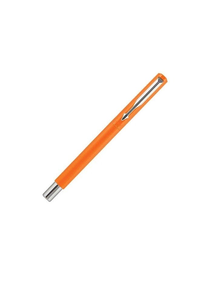 PARKER Parker Vector Standard Chrome Trim Fountain Pen (Fine Nib) | Orange Body Color With 3 Ink Cartridge | Gift For Leading Entrepresenurs | Leading Pen For Professionals  - Image 2
