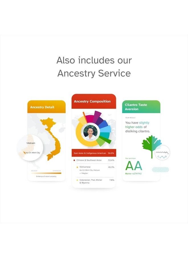 23andMe - + Premium Membership Bundle - DNA Kit with Personal Genetic Insights Including Health + Ancestry Service Plus 1-Year Access to Exclusive Reports (Before You Buy See Important Test Info Below) - Image 1