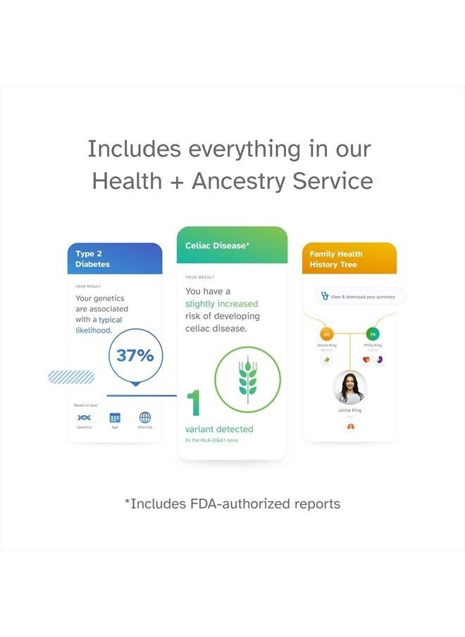 23andMe - + Premium Membership Bundle - DNA Kit with Personal Genetic Insights Including Health + Ancestry Service Plus 1-Year Access to Exclusive Reports (Before You Buy See Important Test Info Below) - Image 1