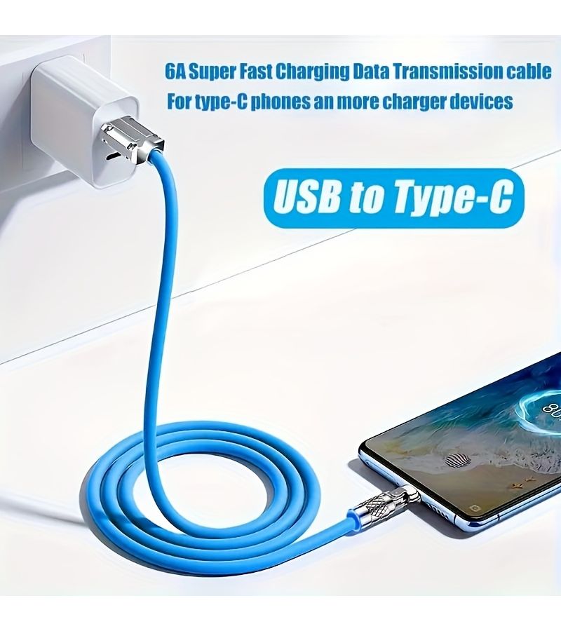 1m 3 28ft 39 37inch Blue 180 Degree Rotatable USB C To Type C Fast Charging Cable High Speed Charging Suitable For Type C Phones Tablets - Image 4