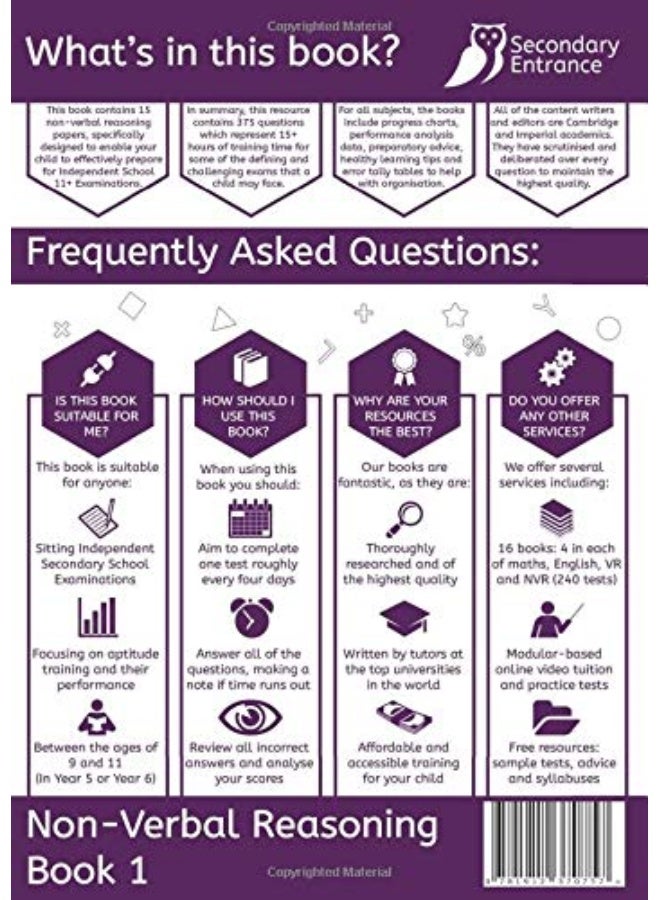 11+ Practice Papers For Independent Schools & Aptitude Training Non-Verbal Reasoning Book 1 - Image 2