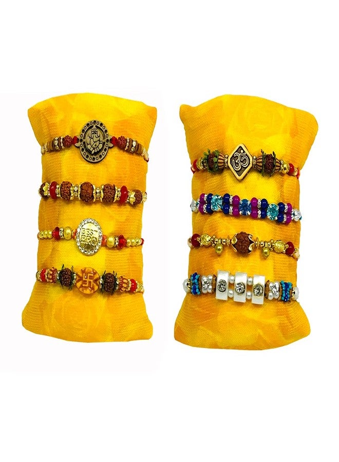 Evisha 7 Mix Rakhi For Brother | Rakhi Combo-7Mix-5 | rakhi || rakhi set || rakhi for brother || rakhi for brother and bhabhi || rakhi combo || bhaiya bhabhi rakhi || rakhi gifts - Image 1
