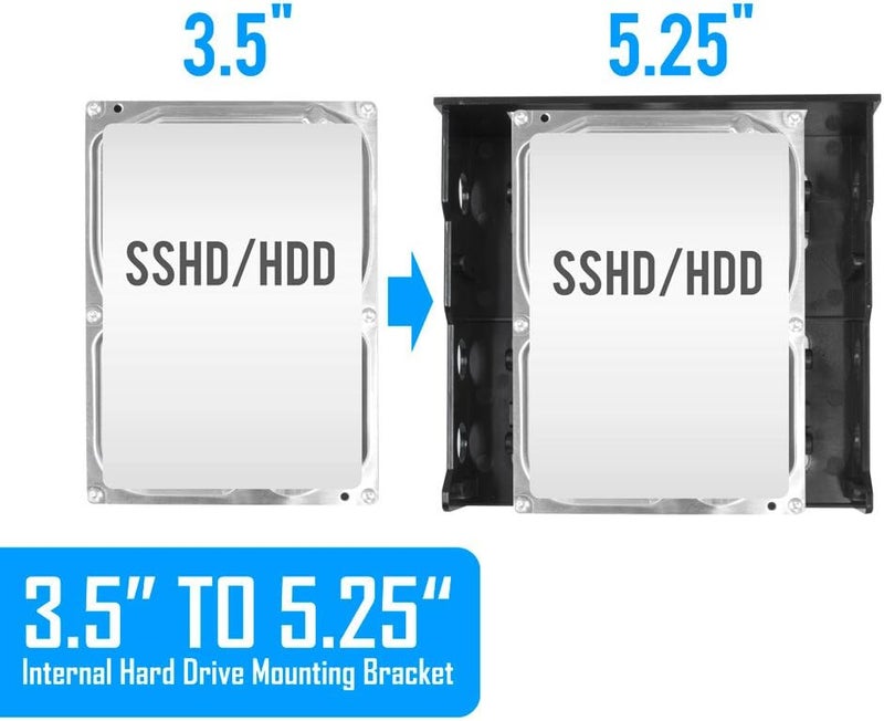 KingWin SSD Hard Drive Mounting Kit Internal, Convert Any 3.5” Solid State Drive/HDD Into One 5.25 Inch Drive Bay. Mounting Screws Included, Quick and Easy Installation [HDM-228] - Image 3