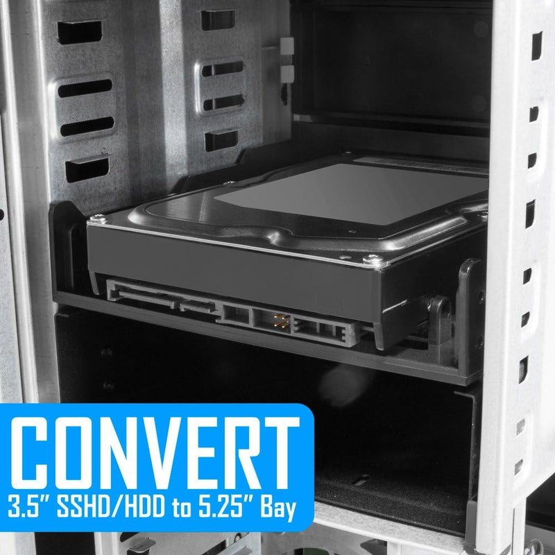 KingWin SSD Hard Drive Mounting Kit Internal, Convert Any 3.5” Solid State Drive/HDD Into One 5.25 Inch Drive Bay. Mounting Screws Included, Quick and Easy Installation [HDM-228] - Image 2