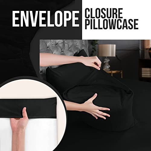 Utopia Bedding King Pillow Cases - 4 Pack - Envelope Closure - Soft Brushed Microfiber Fabric - Shrinkage and Fade Resistant Pillow Covers King Size 20 X 40 Inches (King, Black) - Image 4