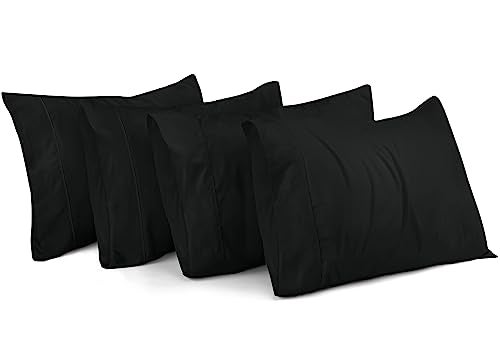 Utopia Bedding King Pillow Cases - 4 Pack - Envelope Closure - Soft Brushed Microfiber Fabric - Shrinkage and Fade Resistant Pillow Covers King Size 20 X 40 Inches (King, Black) - Image 1