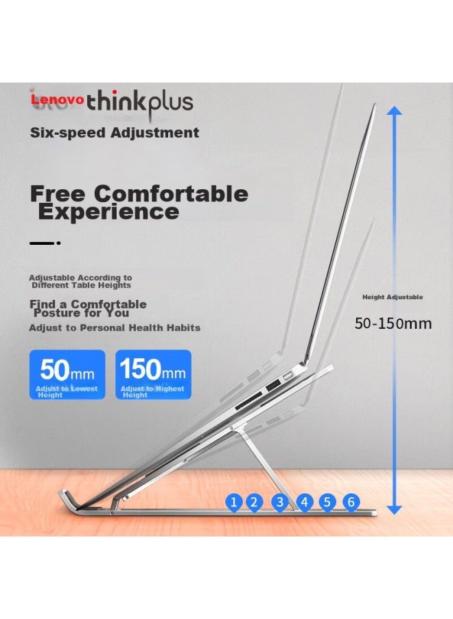 Thinkpad Lenovo Laptop Stand, Computer Desk Stand, Cooling Pad, Portable Vertical Aluminum Alloy Riser, Suitable For Apple And Lenovo Thinkbook 14+ 11-17.3 Inch, Silver - Image 1