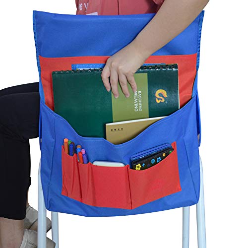 Eamay Chairback Buddy Pockets Chart, Kids School Supplies, Seat Storage Organizer for Classroom Chairs (Blue and Red) - Image 5