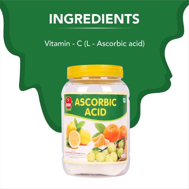 KOR Ascorbic Acid Powder - 400gm (Pack Of 1) | Vitamin C Powder | Food Grade, Vegan, Non GMO, Gluten free | DIY Personal Care For Face, Skin & Body - Image 4