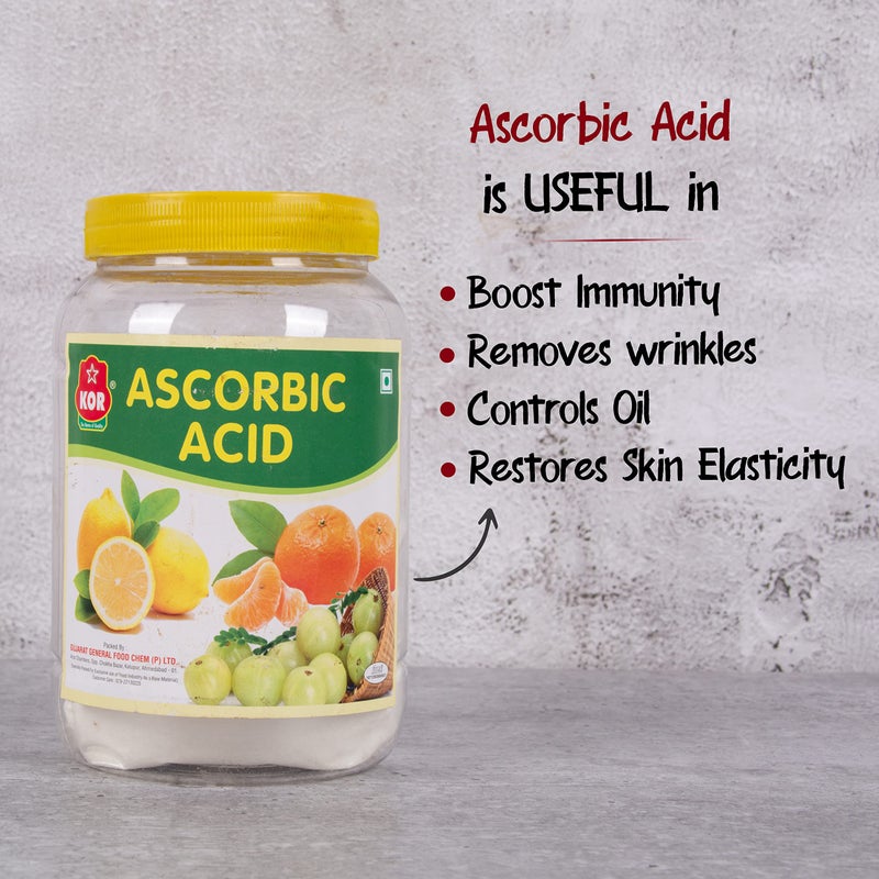 KOR Ascorbic Acid Powder - 400gm (Pack Of 1) | Vitamin C Powder | Food Grade, Vegan, Non GMO, Gluten free | DIY Personal Care For Face, Skin & Body - Image 3