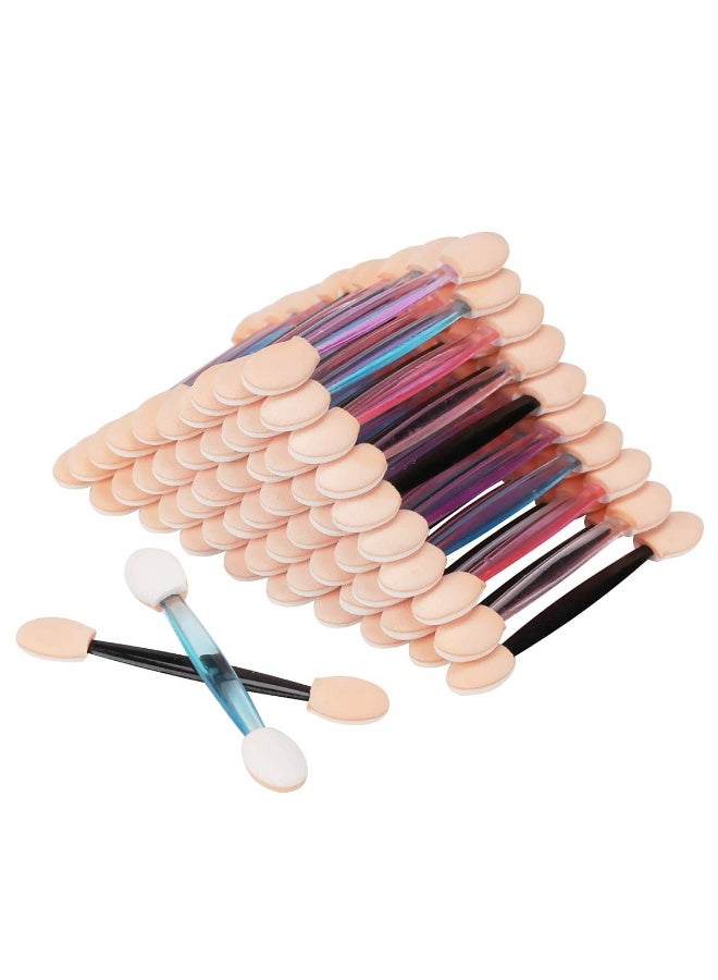 Akstore 100 قطعة من فرش تطبيق ظلال العيون القابلة للاستخدام مرة واحدة من الجانبين (ألوان متعددة) - Image 1