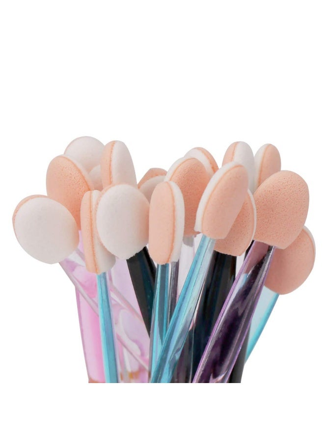 Akstore 100 قطعة من فرش تطبيق ظلال العيون القابلة للاستخدام مرة واحدة من الجانبين (ألوان متعددة) - Image 3