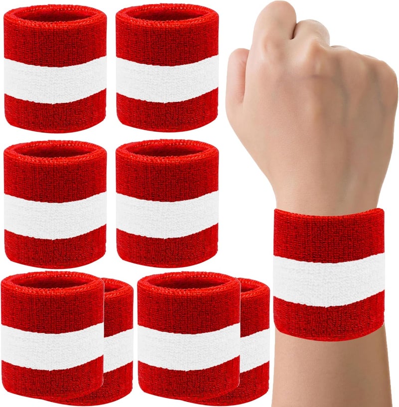 IMAGERIO 8 Pack Wrist Sweatbands Tennis Wrist Bands Absorbent Sweat Band for Men and Women, Breathable Cotton Sweatbands for Working Out, Football, Basketball, Running Athletic Sports - Image 1