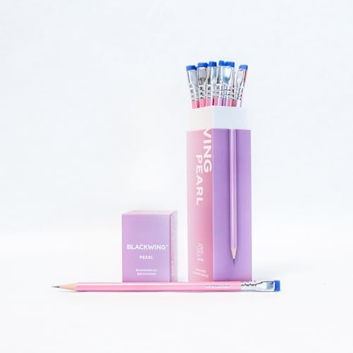 Blackwing Pearl Pencils - 12 Count, Pink Lacquer Finish, 2B Balanced Lead, Premium Wood, Japanese Graphite - Image 1