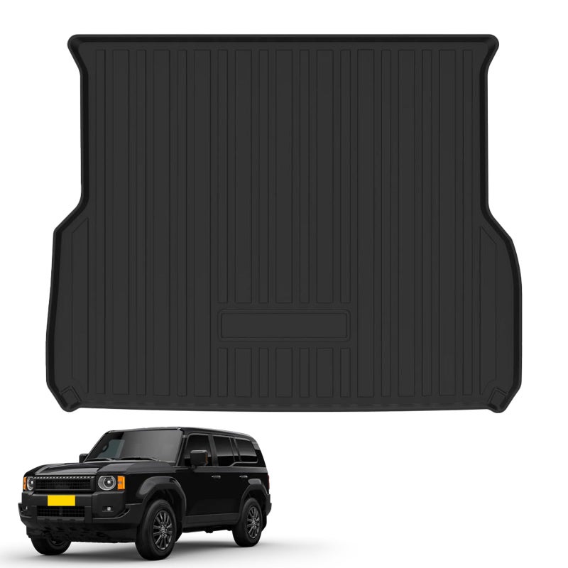Elsetyler Custom Fit for Cargo Mat Toyota Land Cruiser Prado 250 J250 LC250 Lexus GX550 2024 2025 US Version Black TPE Heavy Duty Waterproof Rear Cargo Tray Trunk Floor Mat Protector