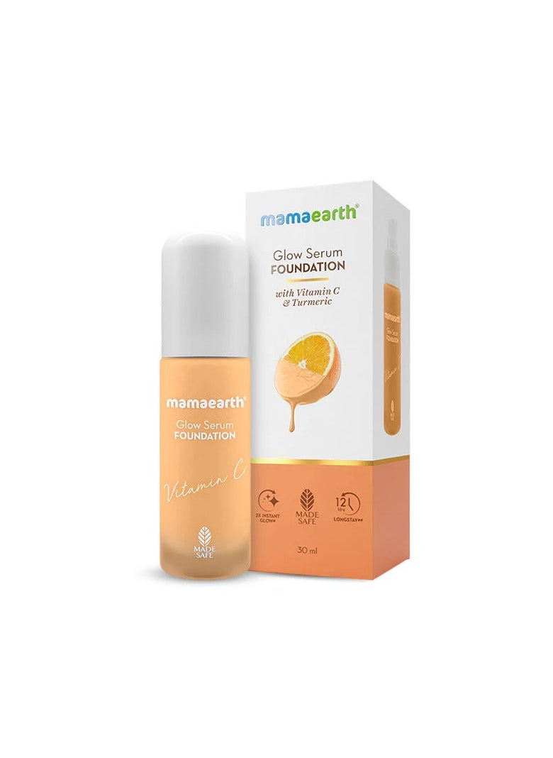 Mamaearth - Mamaearth Glow Serum Foundation Lotion with Vitamin C & Turmeric for 12 Hour Long Stay 03 Nude Glow 30 ml Dewy Finish - Image 1