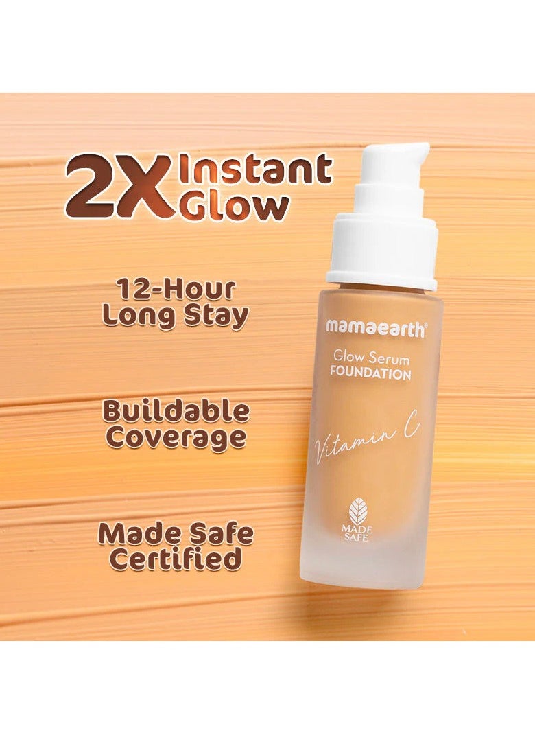 Mamaearth - Mamaearth Glow Serum Foundation Lotion with Vitamin C & Turmeric for 12 Hour Long Stay 03 Nude Glow 30 ml Dewy Finish - Image 1