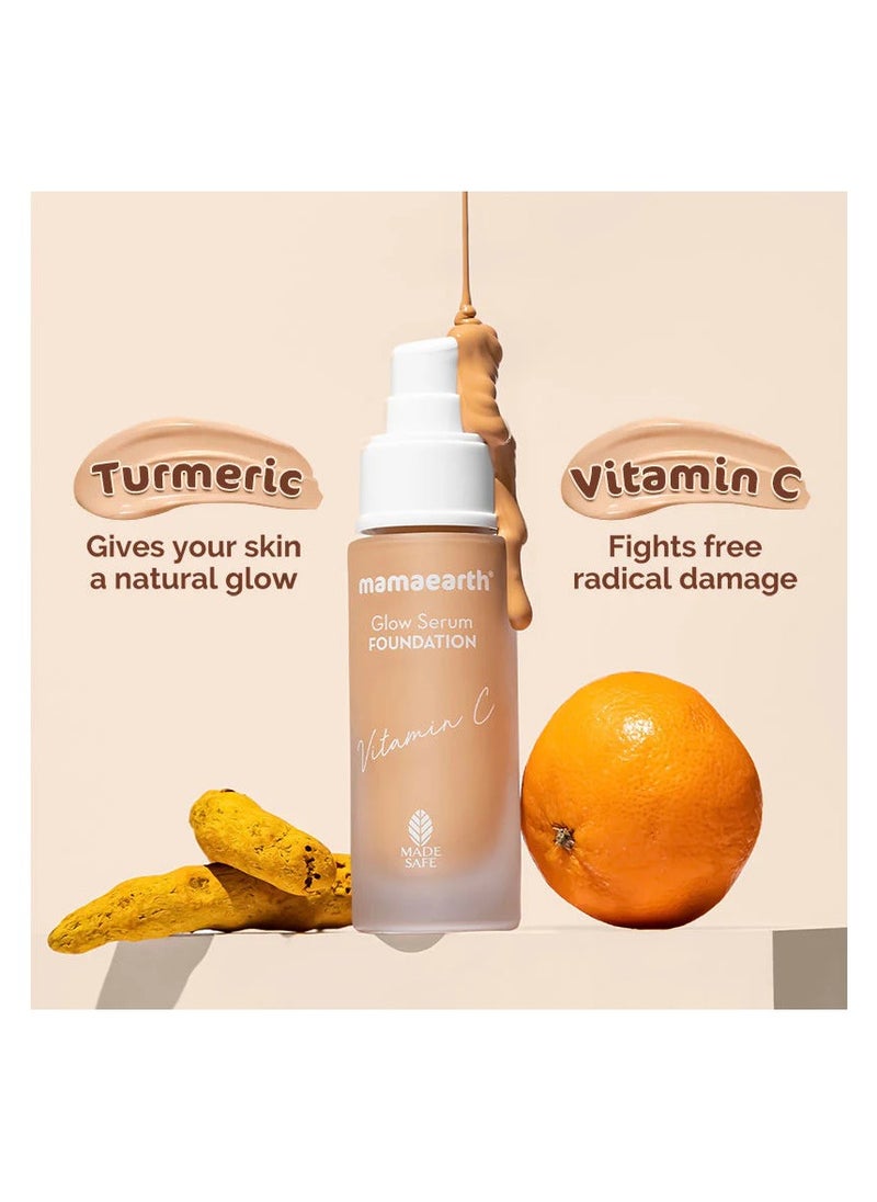 Mamaearth - Mamaearth Glow Serum Foundation Lotion with Vitamin C & Turmeric for 12 Hour Long Stay 03 Nude Glow 30 ml Dewy Finish - Image 1