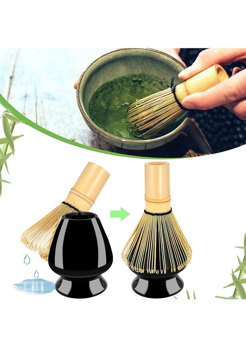 HomarKet 2-Piece Bamboo Matcha Tea Whisk Set Black/Beige  - Image 1