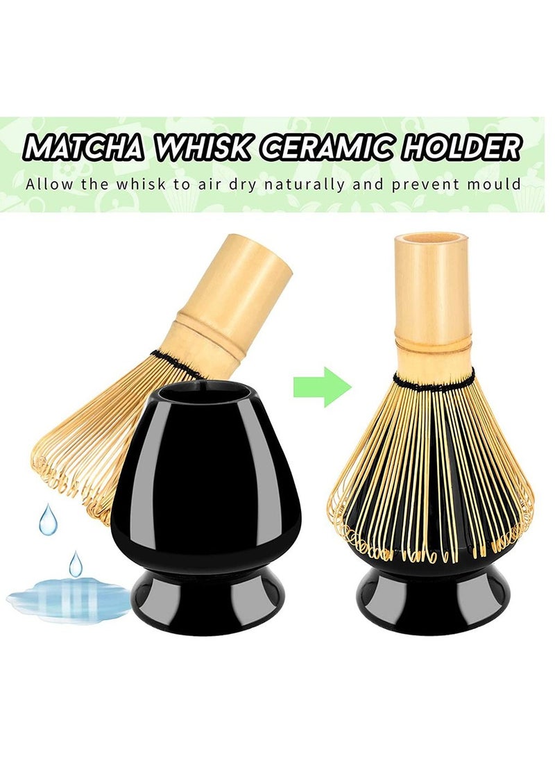 HomarKet 2-Piece Bamboo Matcha Tea Whisk Set Black/Beige  - Image 4