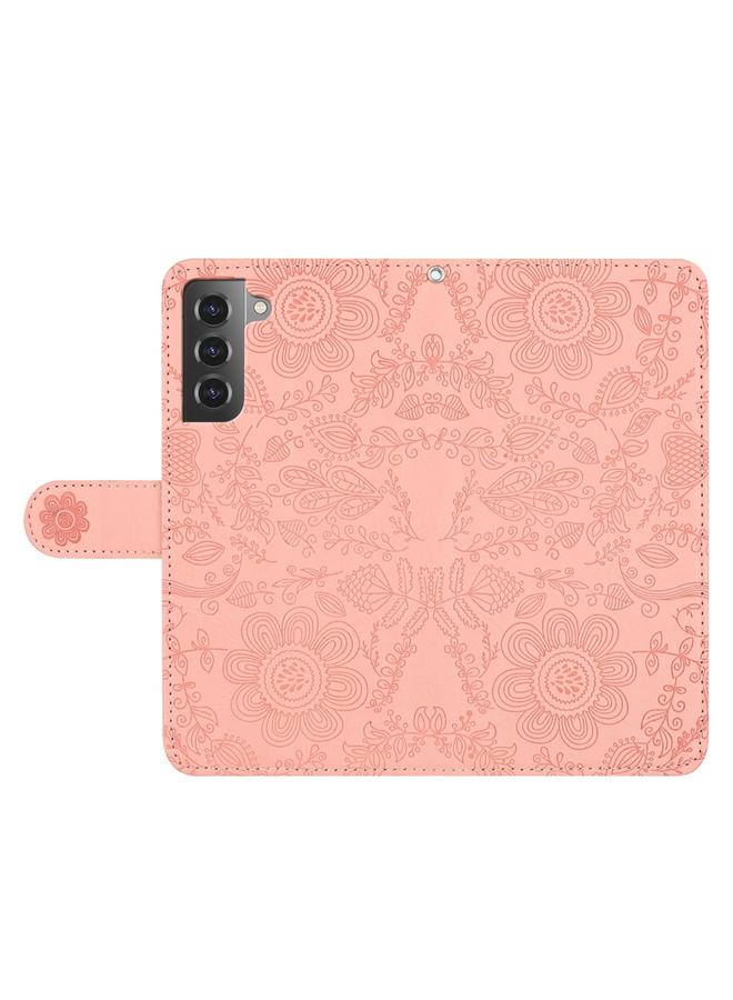 S-TOP Case For Samsung Galaxy S21 5G Floral Embossed Pattern Leather Phone Case - Image 5