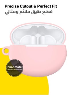 نيبمينينت حافظة سيليكون لجهاز Huawei FreeBuds 6i - وردي - مصنوعة من سيليكون ناعم، خفيفة الوزن ومتانة - تصميم أنيق، فتحات دقيقة، سهلة التركيب والإزالة  - Image 2