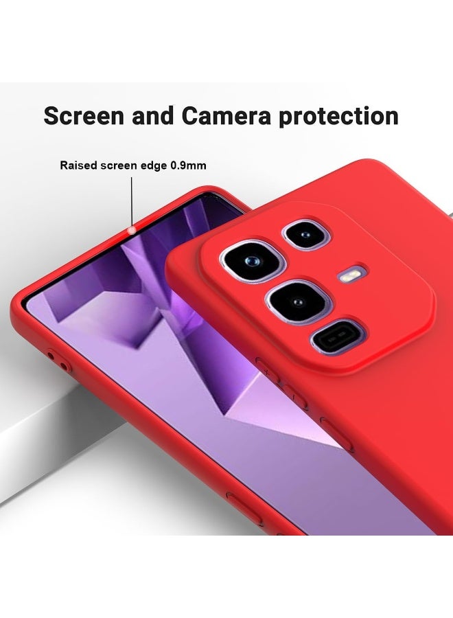 VKL حافظة متوافقة مع Infinix Note 50s 5G، حافظة سائلة من السيليكون مع بطانة من الألياف الدقيقة، غلاف مطاطي ناعم من TPU مضاد للبصمات ومقاوم للصدمات مع حزام عنق (أحمر) - Image 3