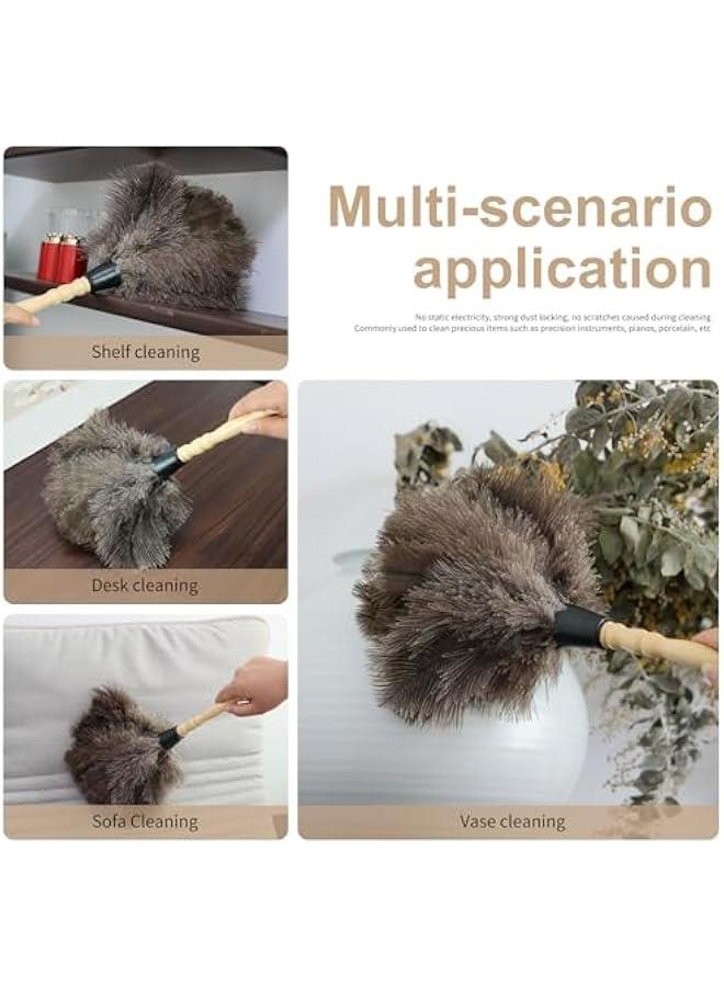 Beauenty 14 Natural Ostrich Feather Duster, Handheld Wooden Handle, Reusable, for Home, Office, Car Cleaning Supplies - Image 5