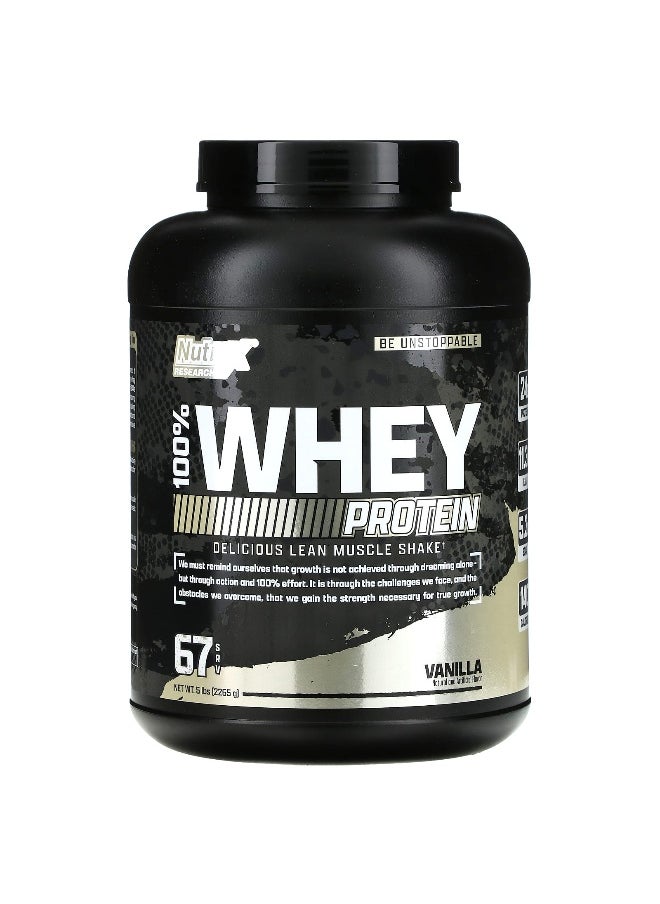 Nutrex Research Nutrex Research, 100% Whey Protein, Vanilla, 5 lb (2,265 g )  - Image 1