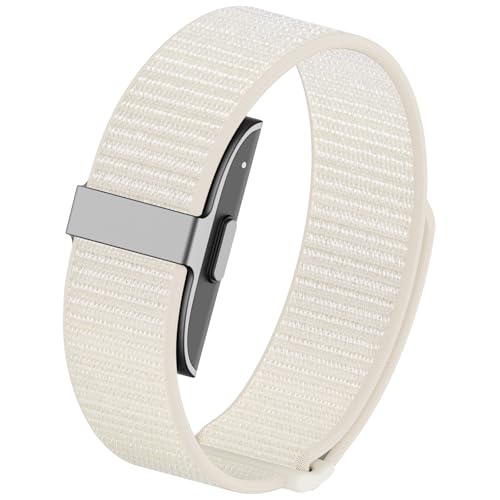 Vigamen Nylon Loop Sport Hume Band Replacement Strap Compatible with Hume Band,Adjustable Soft Wrist Bands for Women Men,Breathable Wristband for Hume Health Band Fitness Tracker,Starlight - Image 1