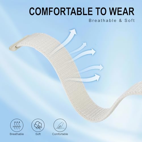 Vigamen Nylon Loop Sport Hume Band Replacement Strap Compatible with Hume Band,Adjustable Soft Wrist Bands for Women Men,Breathable Wristband for Hume Health Band Fitness Tracker,Starlight - Image 4