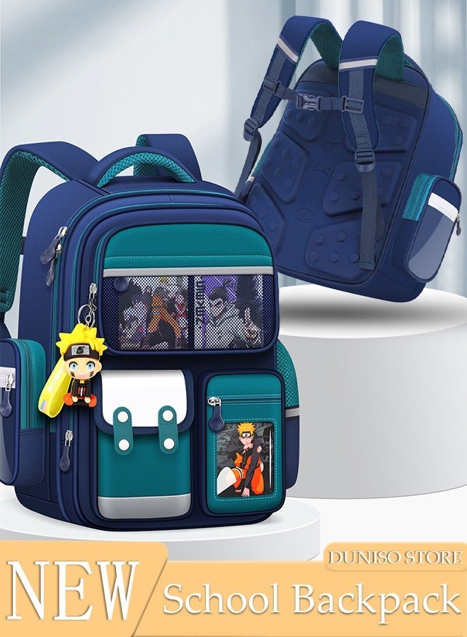 DUNISO Kids School Backpack Large Capacity School Bag Toddler Waterproof Lightweight Kids Backpack with Ergonomic Design, Adjustable Padded Straps Book Bag with Back Reflective Strip for Kids Grades 1-6 - Image 1