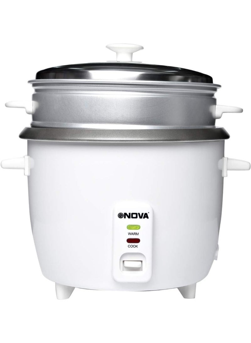 Nova 1.8 Liter Big Drum Rice Cooker, White – Efficient Electric Rice Cooker with Large Capacity & Easy One-Touch Operation – Non-Stick Inner Pot for Perfectly Cooked Rice Every Time – Compact, Durable Design with Keep Warm Function – Model NRC976-2 - Image 4
