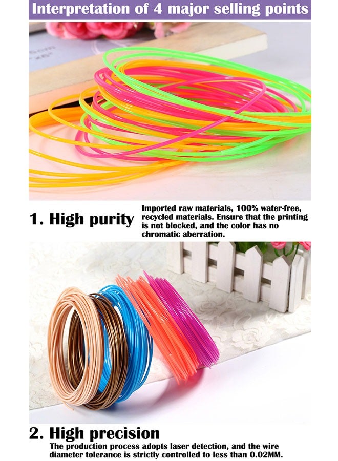 dikale 3D Pen Filament Refills 30 Colors, Bonus 250 Stencils eBooks - 3D Pen Filament PLA 1.75mm,Non-Toxic, Smooth Printing Refills - Image 3