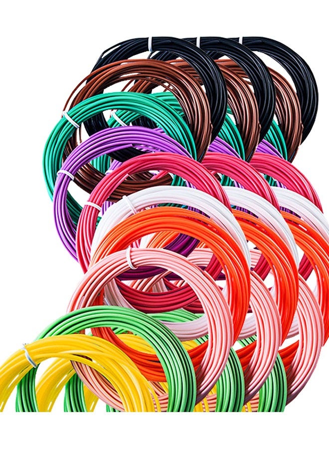 dikale 3D Pen Filament Refills 30 Colors, Bonus 250 Stencils eBooks - 3D Pen Filament PLA 1.75mm,Non-Toxic, Smooth Printing Refills - Image 1