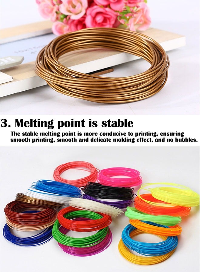 dikale 3D Pen Filament Refills 30 Colors, Bonus 250 Stencils eBooks - 3D Pen Filament PLA 1.75mm,Non-Toxic, Smooth Printing Refills - Image 4