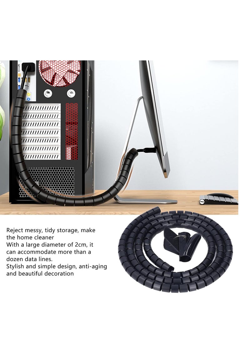 Cable Management Hose, Spiral Cable Organizer Wearproof Flexible Lightweight Temperature Resistance for Home Office - Image 4